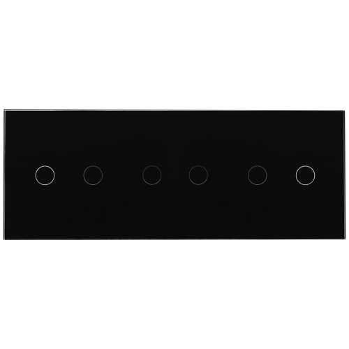 Ramka Panel Dotykowy Potrójny 2+2+2 Szklany Czarny