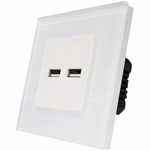 Gniazdo Białe Podwójna Ładowarka USB 3.1A Typ A+A Zestaw z Ramką MIUUN