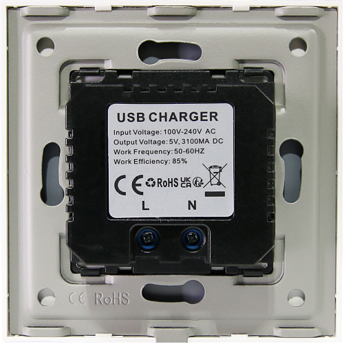 Podwójna Ładowarka USB 3.1A Szara Zestaw z Ramką Plastikową LINEA MIUUN