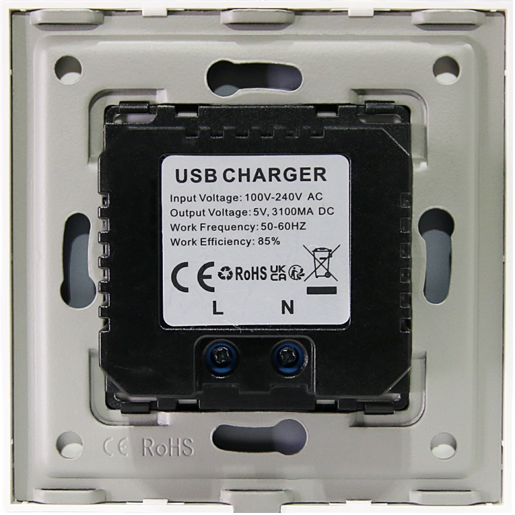 Podwójna Ładowarka USB 3.1A Szara Zestaw z Ramką Plastikową LINEA MIUUN