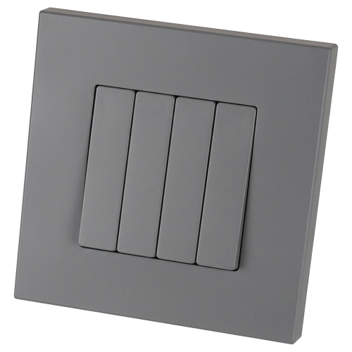 Włącznik Łącznik Poczwórny Schodowy GŁADKI Plastikowy LINEA Szary MIUUN
