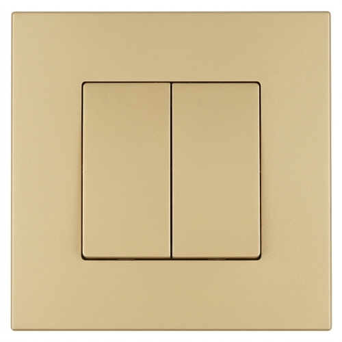 Włącznik Łącznik Podwójny Krzyżowy GŁADKI Plastikowy LINEA Złoty MIUUN