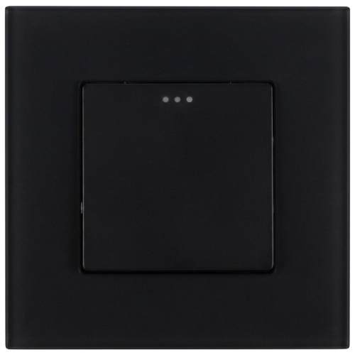 Włącznik Łącznik Pojedynczy Schodowy Szklany MATOWY Czarny MIUUN