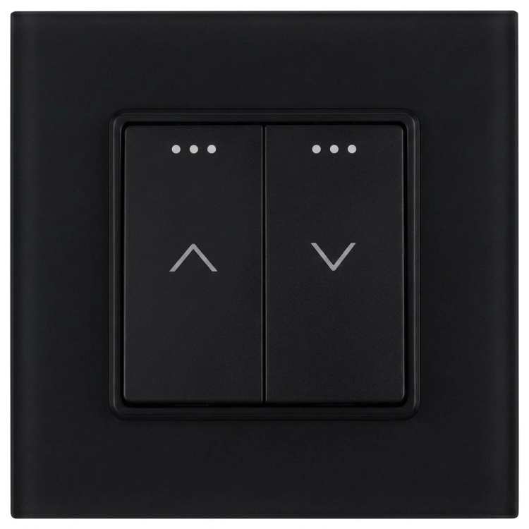 Włącznik Łącznik Rolet Żaluzji Zasłon Odbijający Szklany MATOWY Czarny MIUUN