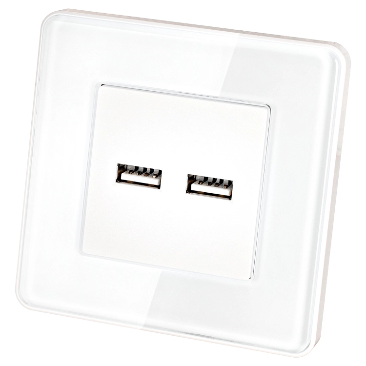 Podwójna Ładowarka USB 3.1A Biała Zestaw z Ramką Szklaną POŁYSK MIUUN