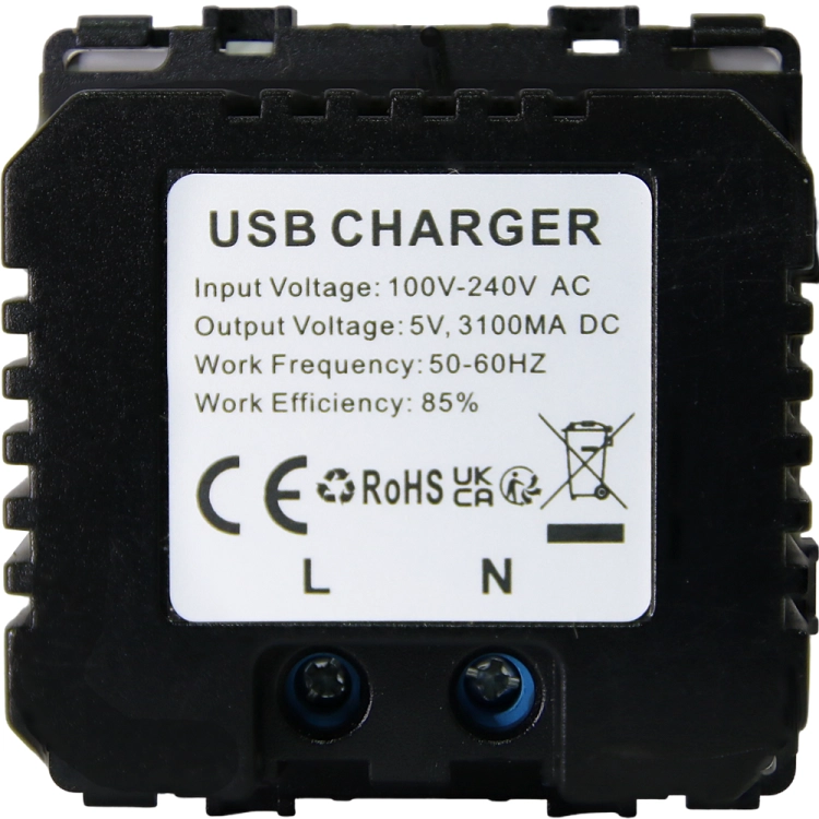 Podwójna Ładowarka USB 3.1A Biała Zestaw z Ramką Szklaną POŁYSK MIUUN