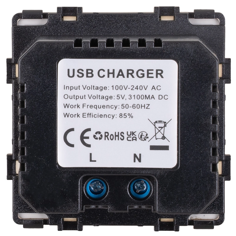 Podwójna Ładowarka USB 3.1A Szara Zestaw z Ramką Szklaną POŁYSK MIUUN