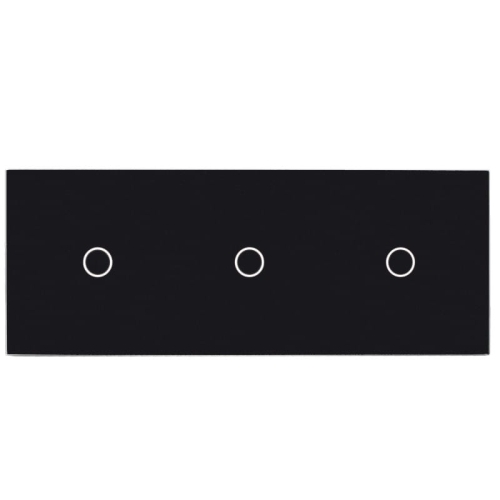 Ramka Panel Dotykowy Potrójny 1+1+1 Szklany Czarny